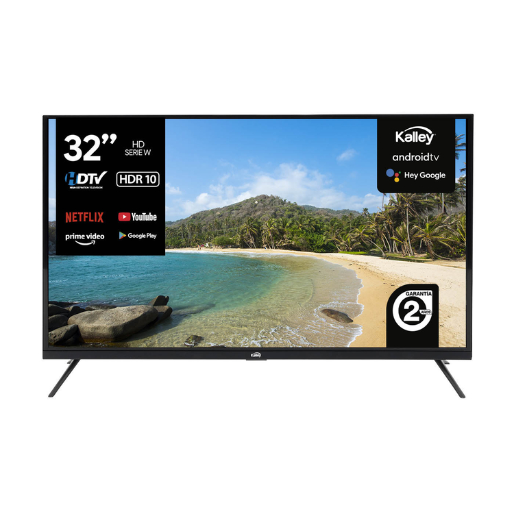 Televisor  KALLEY 32 Pulgadas 81 cm ATV32HDW HD LED Plano Smart TV Android